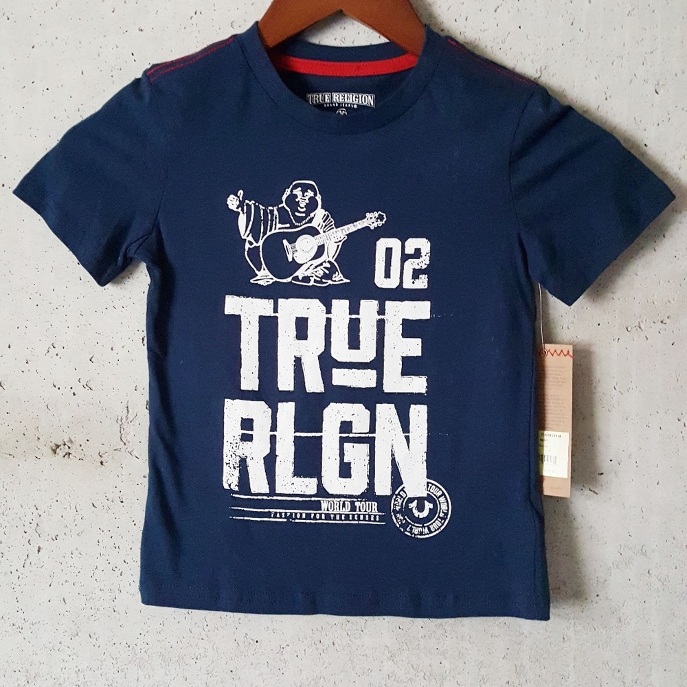 NWT True Religion blue graphic t shirt size 5